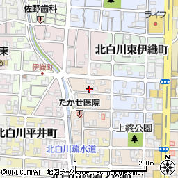 京都府京都市左京区北白川伊織町周辺の地図