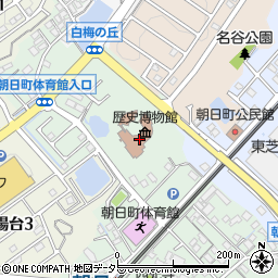 朝日町役場　教育文化施設周辺の地図