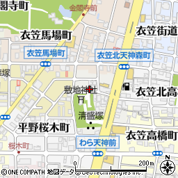 京都府京都市北区衣笠天神森町周辺の地図