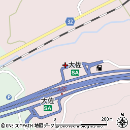中国自動車道大佐ＳＡ上り周辺の地図