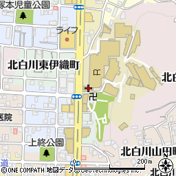 京都府京都市左京区北白川上終町17周辺の地図