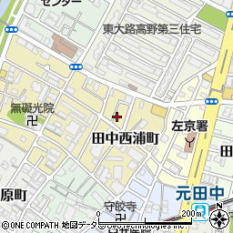 京都府京都市左京区田中西浦町周辺の地図