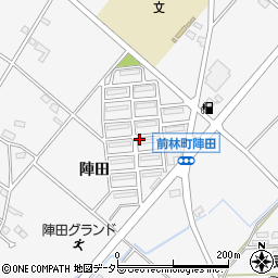 愛知県豊田市前林町陣田周辺の地図