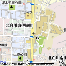 京都府京都市左京区北白川上終町周辺の地図