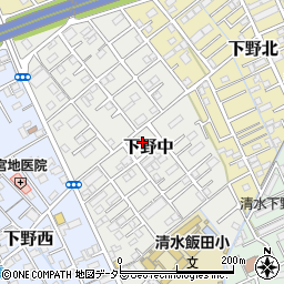 静岡県静岡市清水区下野中9周辺の地図