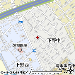 静岡県静岡市清水区下野中12-36周辺の地図