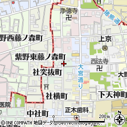 京都府京都市上京区竪社北半町周辺の地図