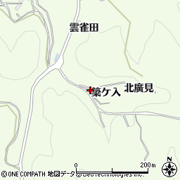 愛知県豊田市滝脇町簗ケ入周辺の地図