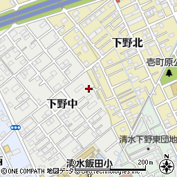 静岡県静岡市清水区下野中3-70周辺の地図