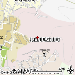 京都府京都市左京区北白川瓜生山町周辺の地図