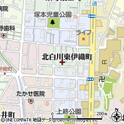京都府京都市左京区北白川東伊織町周辺の地図