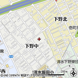 静岡県静岡市清水区下野中3-53周辺の地図