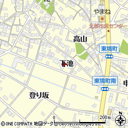 愛知県刈谷市東境町下池周辺の地図