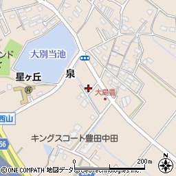愛知県豊田市中田町泉周辺の地図