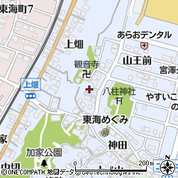 愛知県東海市荒尾町仏供田周辺の地図