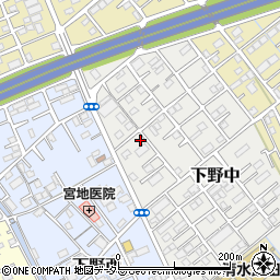 静岡県静岡市清水区下野中12-27周辺の地図
