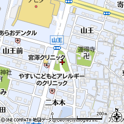 愛知県東海市荒尾町（山王）周辺の地図