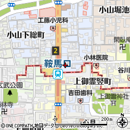 京都府京都市北区上御霊上江町周辺の地図