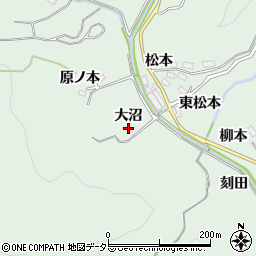 愛知県豊田市花沢町大沼周辺の地図