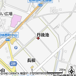 愛知県豊田市若林西町丹後池周辺の地図