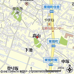 愛知県刈谷市東境町高山周辺の地図