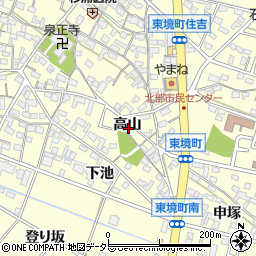 愛知県刈谷市東境町（高山）周辺の地図
