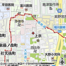 京都府京都市上京区東若宮町周辺の地図