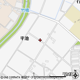 愛知県豊田市前林町平池周辺の地図