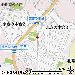三重県四日市市まきの木台周辺の地図