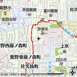 京都府京都市上京区西若宮北半町周辺の地図