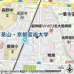 京都府京都市左京区一乗寺西水干町周辺の地図