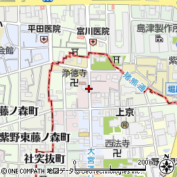 京都府京都市上京区若宮竪町周辺の地図