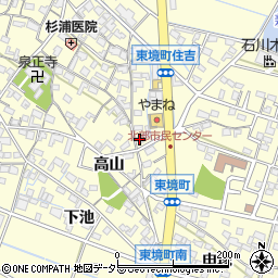 愛知県刈谷市東境町（山之間下）周辺の地図