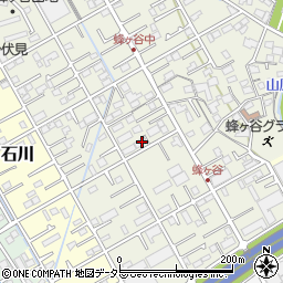 静岡県静岡市清水区蜂ヶ谷206-3周辺の地図