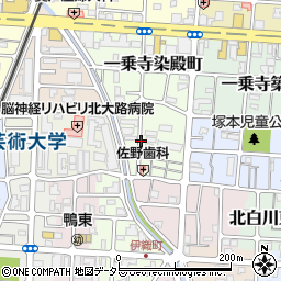 京都府京都市左京区一乗寺東水干町周辺の地図