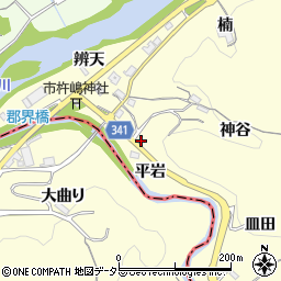 愛知県豊田市中垣内町平岩周辺の地図