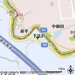愛知県岡崎市宮石町下法沢周辺の地図