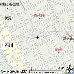 静岡県静岡市清水区蜂ヶ谷206-1周辺の地図