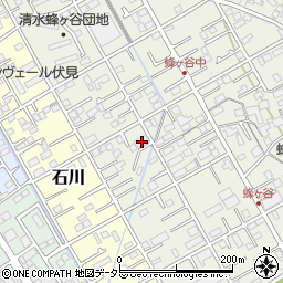 静岡県静岡市清水区蜂ヶ谷212周辺の地図