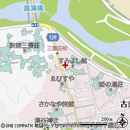 古奈湯元公園周辺の地図
