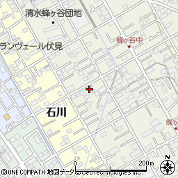 静岡県静岡市清水区蜂ヶ谷213-6周辺の地図