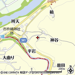 愛知県豊田市中垣内町神谷周辺の地図
