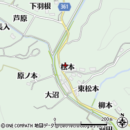 愛知県豊田市花沢町松本周辺の地図