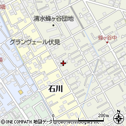 静岡県静岡市清水区蜂ヶ谷224周辺の地図
