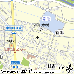 愛知県刈谷市東境町新池周辺の地図