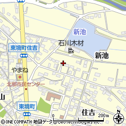 愛知県刈谷市東境町（新池）周辺の地図