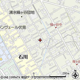 静岡県静岡市清水区蜂ヶ谷238周辺の地図