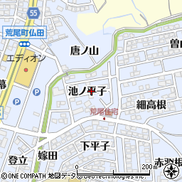 愛知県東海市荒尾町池ノ平子周辺の地図
