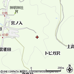 愛知県豊田市滝脇町トビガ沢周辺の地図