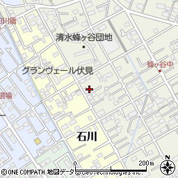 静岡県静岡市清水区蜂ヶ谷227-12周辺の地図